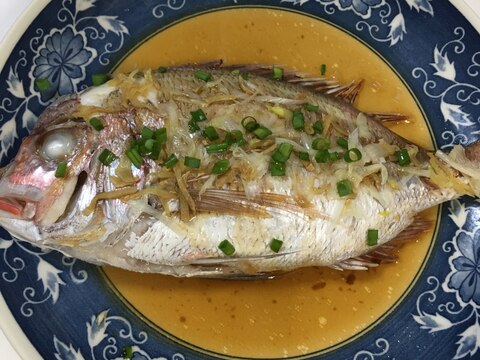 鯛の中華蒸し⭐アツアツごま油をかけて美味しさアップ